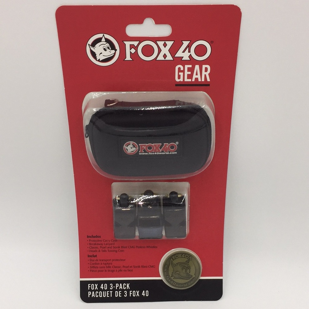 Fox 40 Gear 3 Pack Whistles Protective Carry Case Lanyard & Tossing Co…